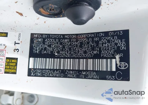 2013 Toyota Prius V Five из США, поврежденный, VIN JTDZN3EUXD3230557